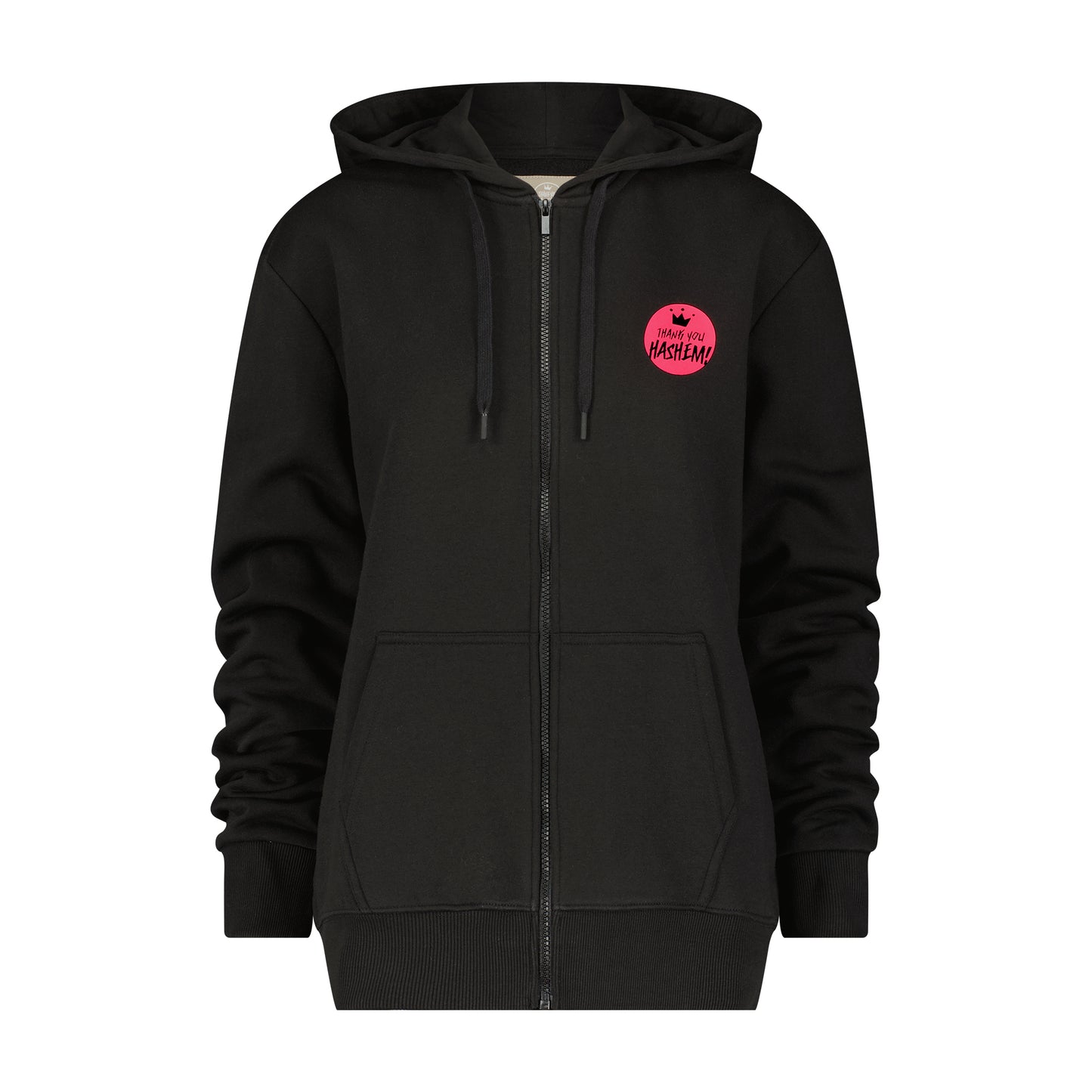 Sweatshirt / Black with Pink Logo