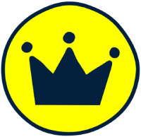 A circular yellow sticker or patch featuring a navy blue crown at the top and the text 'THANK YOU HASHEM!' in a bold, stylized navy blue font, shown on a plain white background.
